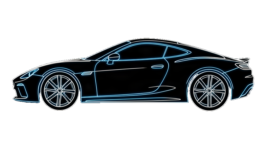 Luxury sports car line art